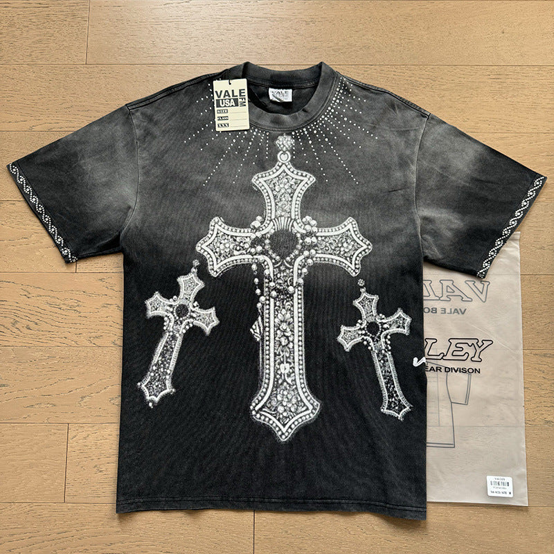Direct Injection Monkey Wash Distressed Rhinestone T-shirt