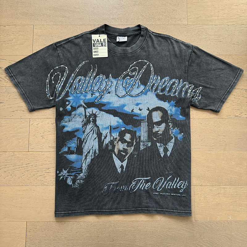 Direct Injection Monkey Wash Distressed Rhinestone T-shirt