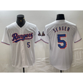 TRASK Texas Rangers #5 Corey Seager Number White  2024 Gold Collection Limited Cool Base Jersey