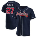 TRASK A.Braves #27 Austin Riley Player Navy Authentic Alternate Stitched Jerseys