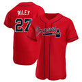 TRASK A.Braves #27 Austin Riley Player Red Authentic Alternate Stitched Jerseys