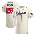 TRASK A.Braves #28 Matt Olson Player Cream Authentic Alternate Stitched Jerseys