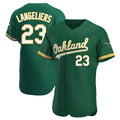 TRASK Athletics #23 Shea Langeliers Player Green Authentic Kelly Alternate Stitched Jerseys