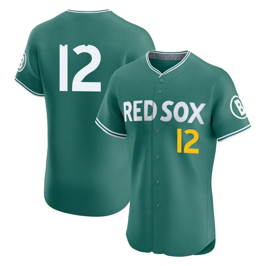 TRASK B.Red Sox #12 Connor Wong Player Green City Connect Limited Elite Home Game Stitched Jerseys