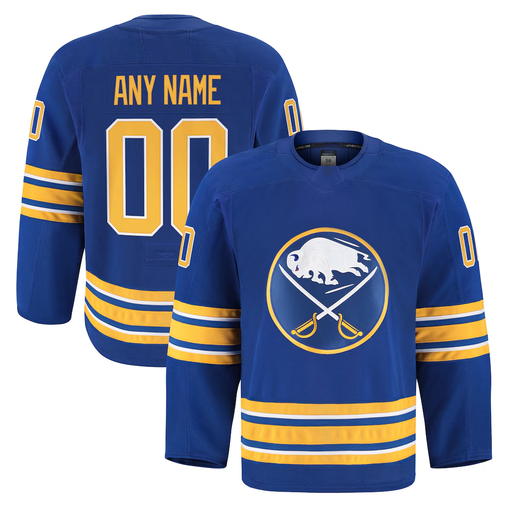TRASK Custom B.Sabres Royal Home Authentic Pro Stitched Jerseys