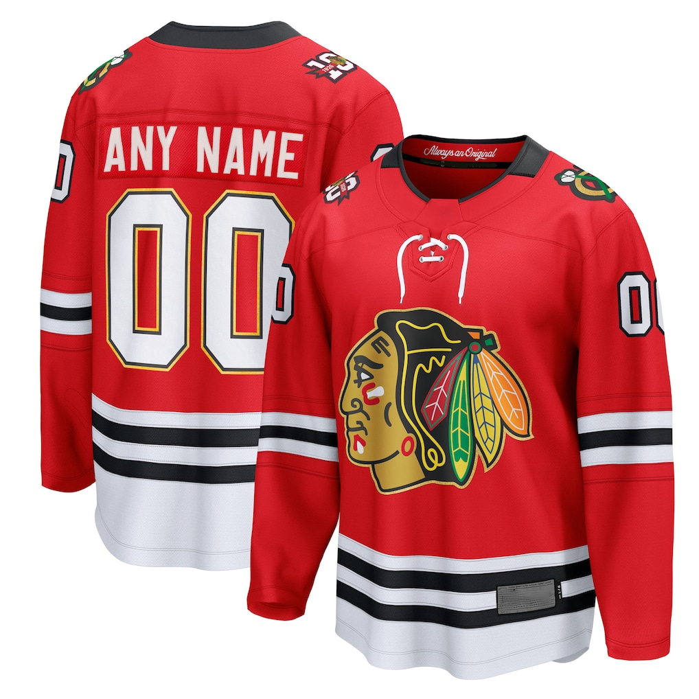 TRASK Custom C.Blackhawks Red Centennial Breakaway Jerseys