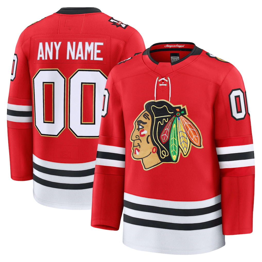 TRASK Custom C.Blackhawks Red Centennial Premium Jerseys