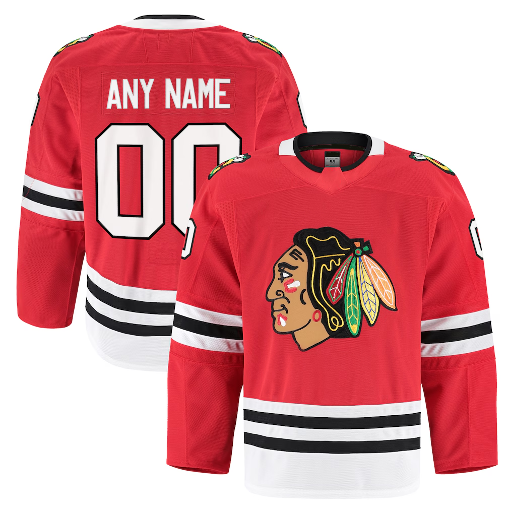 TRASK Custom C.Blackhawks Red Home Authentic Pro Jerseys