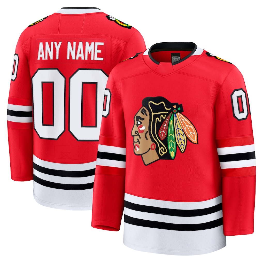 TRASK Custom C.Blackhawks Red Home Premium Jerseys