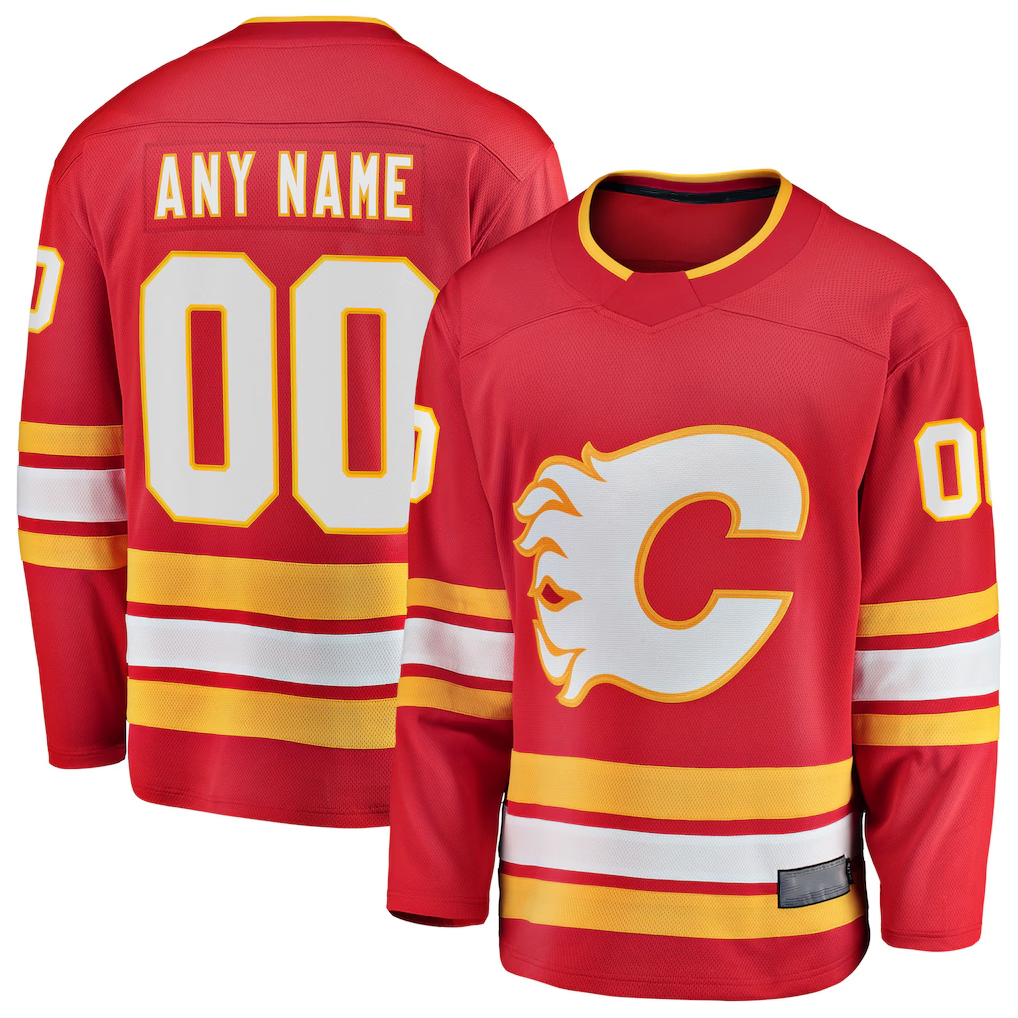 TRASK Custom C.Flames Red Home Breakaway Jerseys