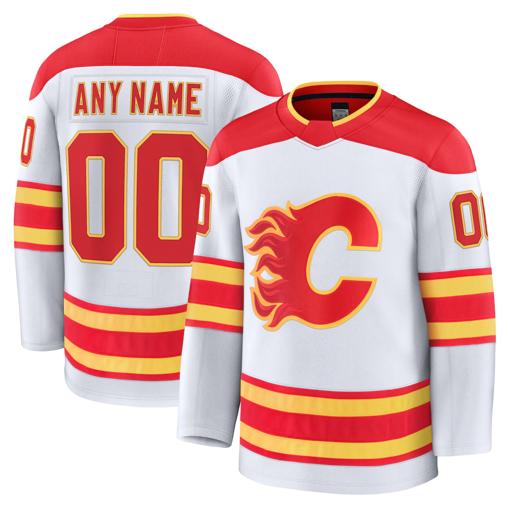 TRASK Custom C.Flames White Away Premium Jerseys