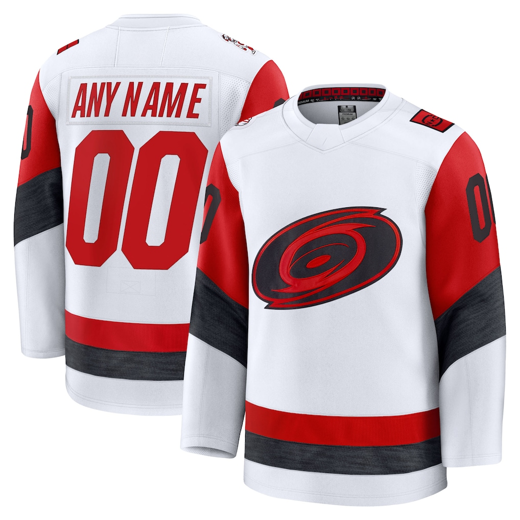 TRASK Custom C.Hurricanes White Away Premium Stitched Jerseys