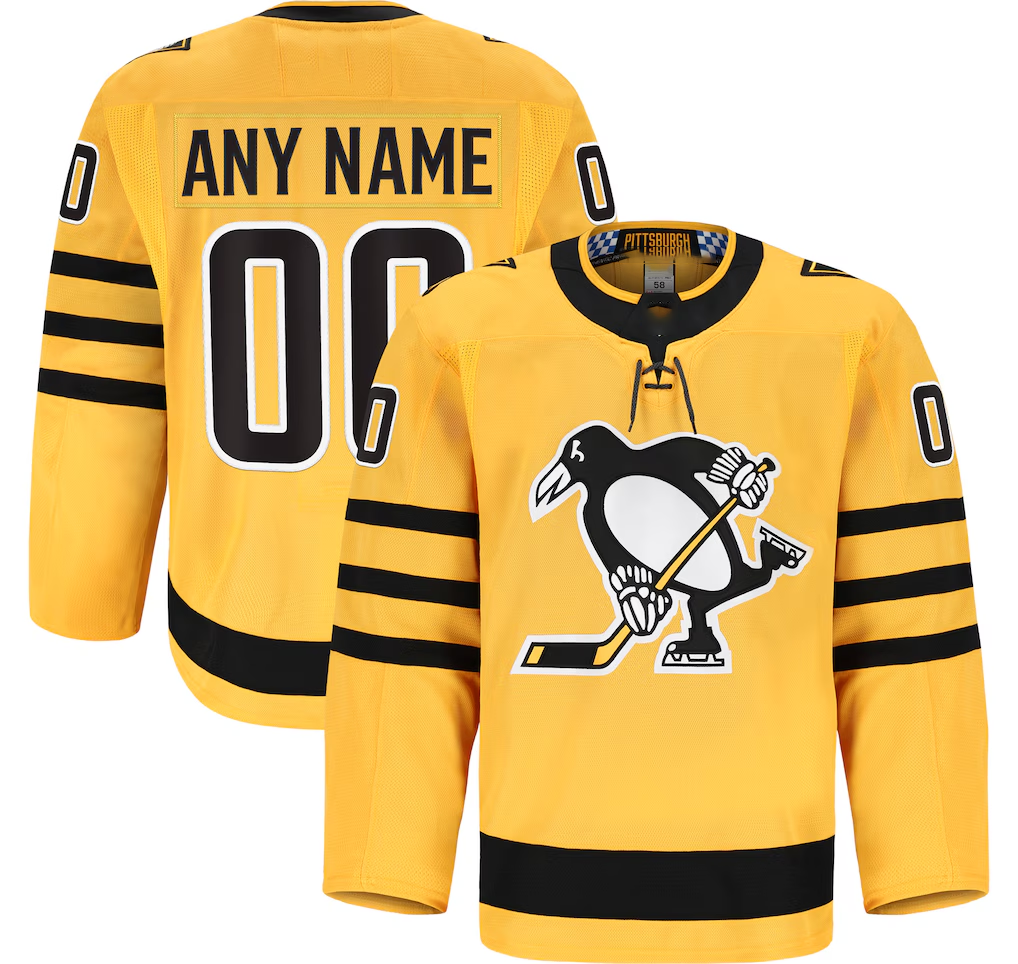 TRASK Custom P.Penguins Gold Alternate Authentic Pro Jerseys
