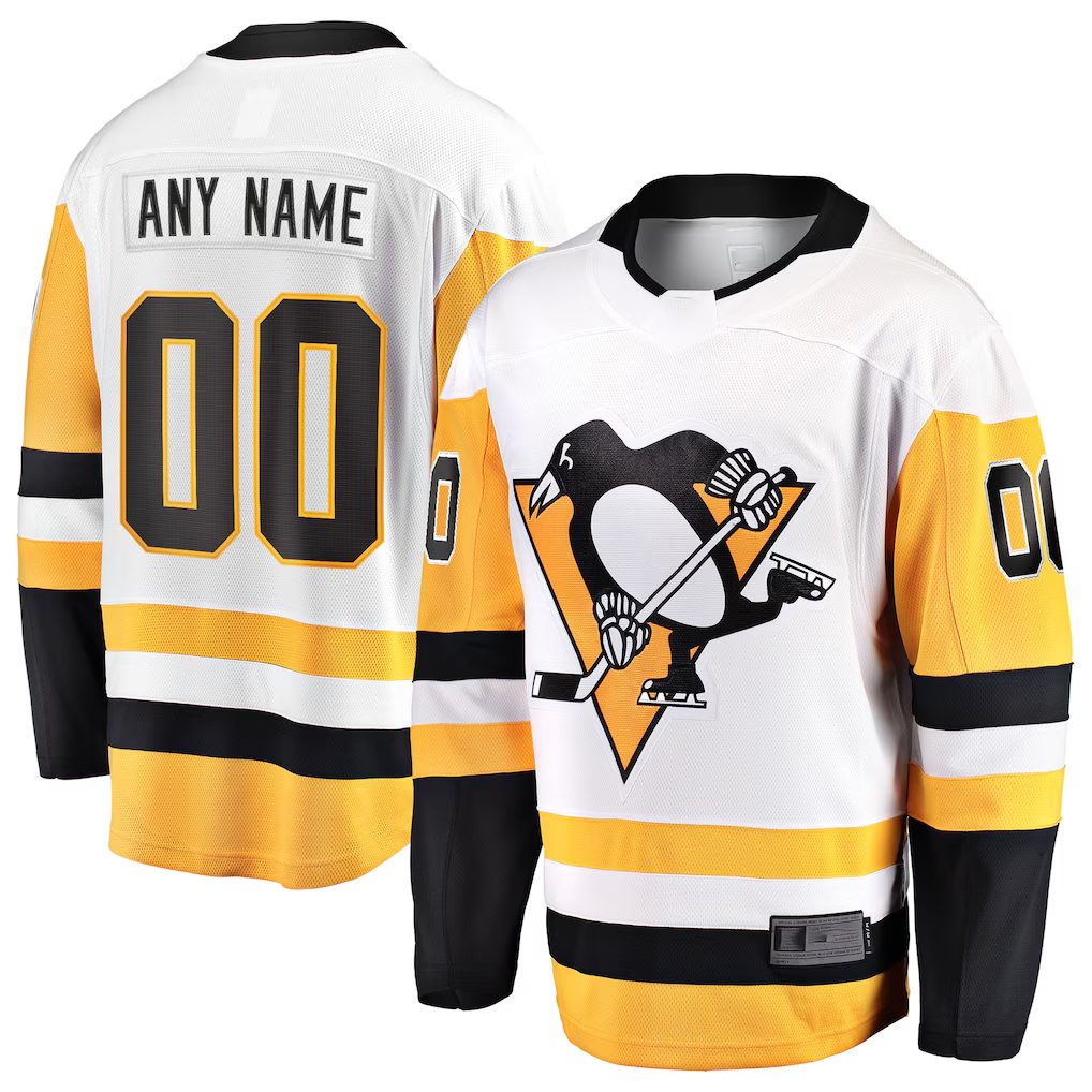 TRASK Custom P.Penguins White Away Breakaway Jerseys