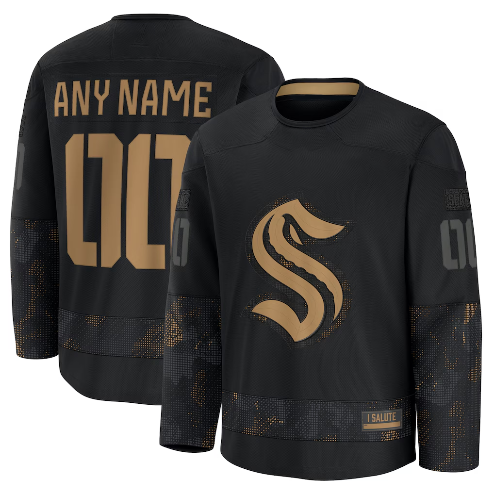 TRASK Custom S.Kraken Black 2024 Military Appreciation Practice Jerseys