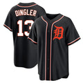 TRASK D.Tigers #13 Dillon Dingler Player Black Fashion Out Home Game Stitched Jerseys