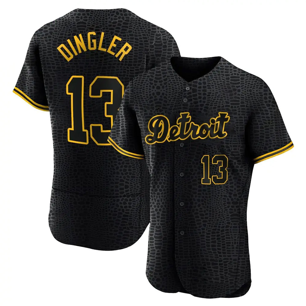 TRASK D.Tigers #13 Dillon Dingler Player Black Snake Skin City Limited Elite Home Stitched Jerseys