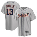 TRASK D.Tigers #13 Dillon Dingler Player Gray Home Game Stitched Jerseys