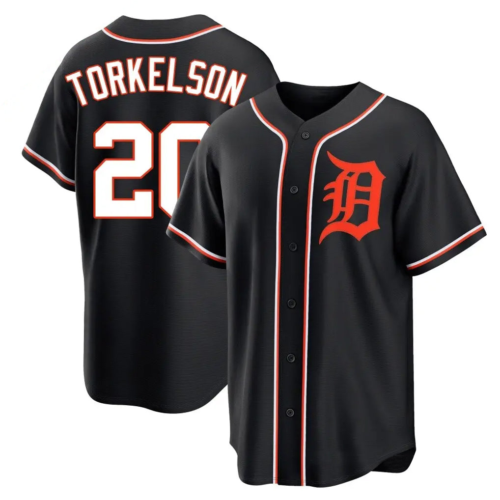 TRASK D.Tigers #20 Spencer Torkelson Player Black Fashion Out Home Game Stitched Jerseys