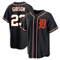 TRASK D.Tigers #23 Kirk Gibson Player Black Fashion Out Home Game Stitched Jerseys