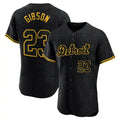 TRASK D.Tigers #23 Kirk Gibson Player Black Snake Skin City Limited Elite Home Stitched Jerseys
