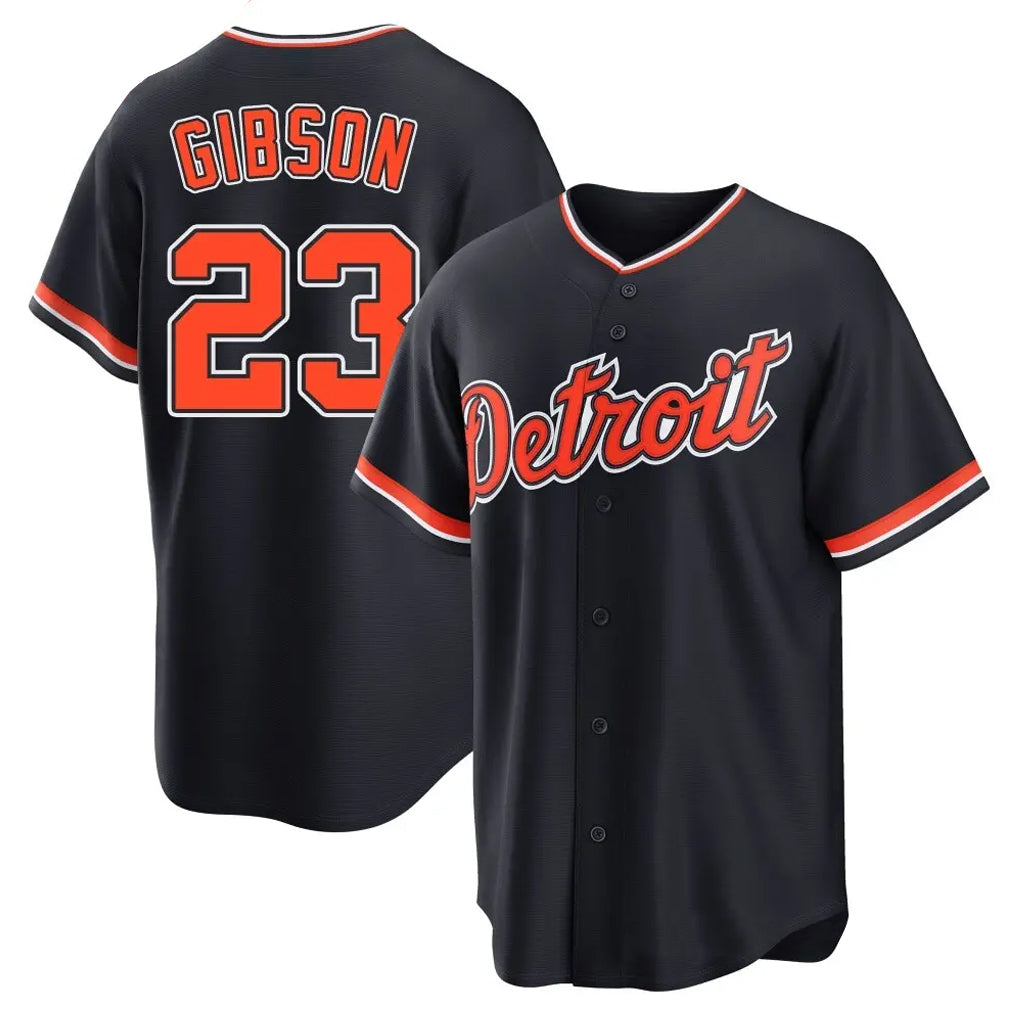 TRASK D.Tigers #23 Kirk Gibson Player Navy Home Game Stitched Jerseys
