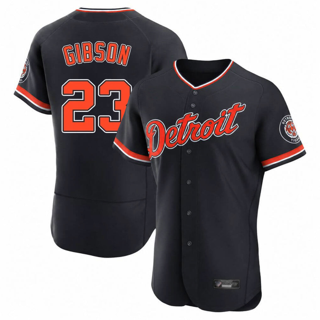 TRASK D.Tigers #23 Kirk Gibson Player Navy Limited Elite Home Game Stitched Jerseys