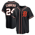 TRASK D.Tigers #24 Miguel Cabrera Player Black Fashion Out Home Game Stitched Jerseys