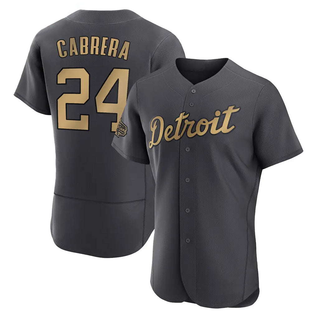 TRASK D.Tigers #24 Miguel Cabrera Player Charcoal All-Star Limited Elite Home Stitched Jerseys