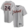 TRASK D.Tigers #24 Miguel Cabrera Player Gray Home Game Stitched Jerseys