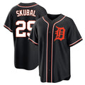 TRASK D.Tigers #29 Tarik Skubal Player Black Fashion Out Home Game Stitched Jerseys