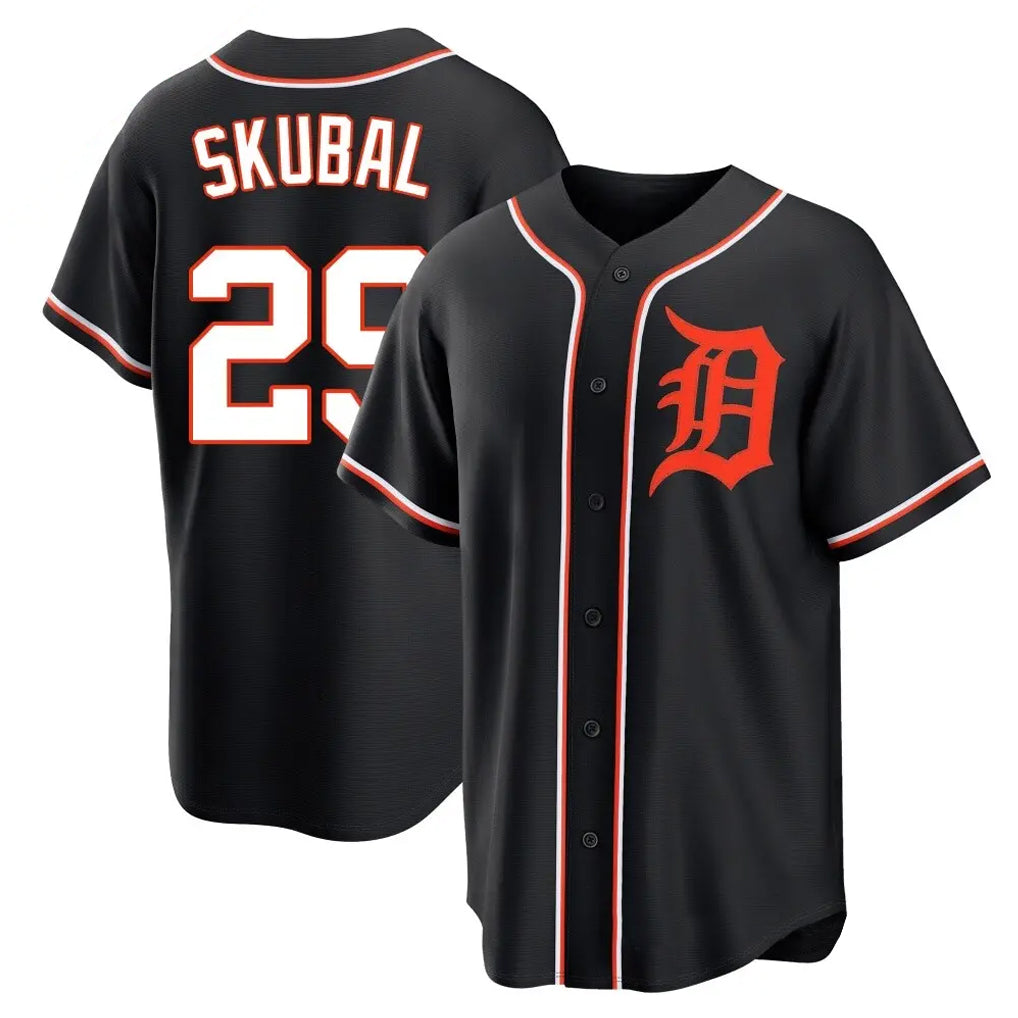 TRASK D.Tigers #29 Tarik Skubal Player Black Fashion Out Home Game Stitched Jerseys
