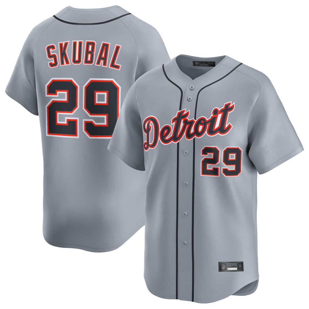 TRASK D.Tigers #29 Tarik Skubal Player Gray Home Limited Stitched Jerseys