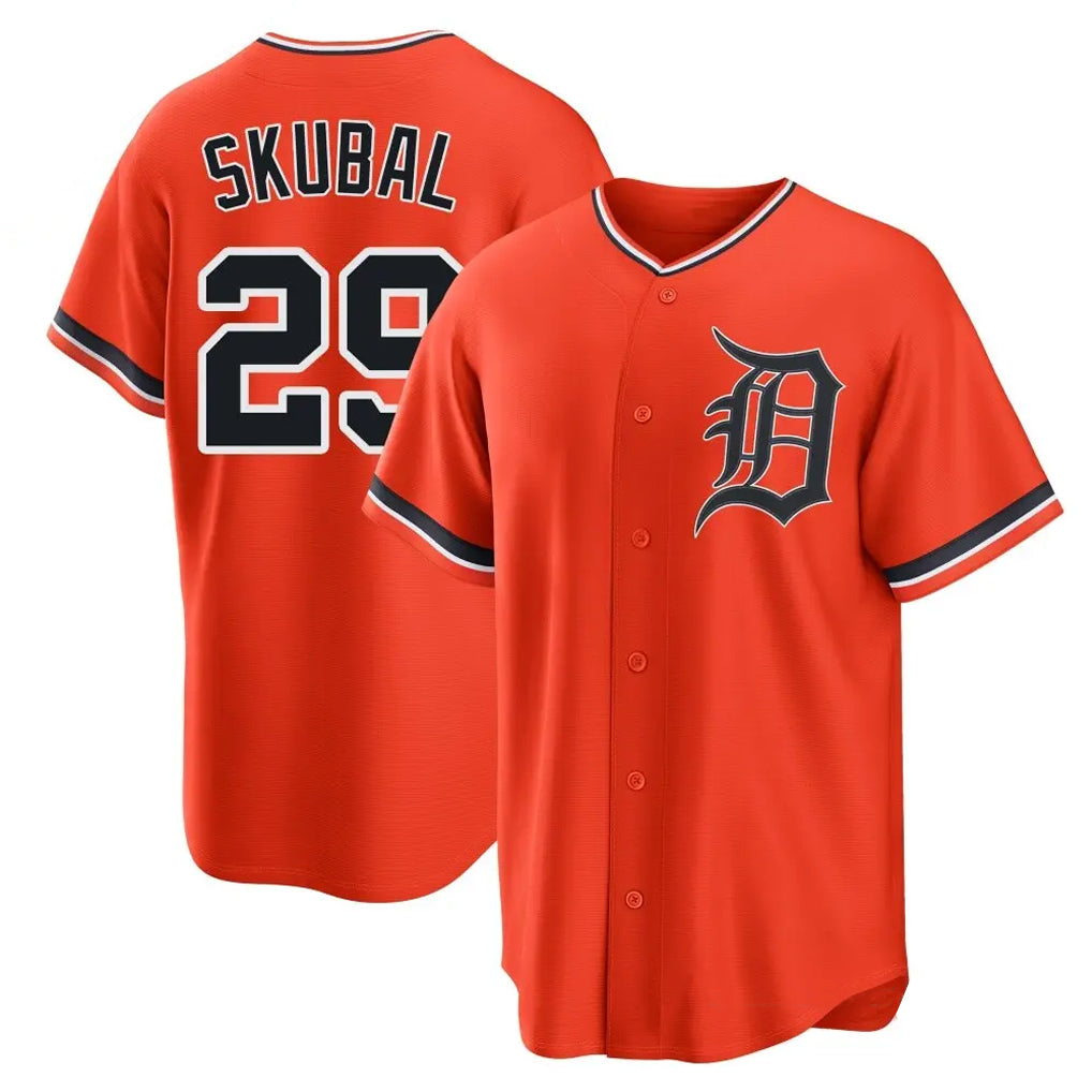 TRASK D.Tigers #29 Tarik Skubal Player Orange Home Game Stitched Jerseys