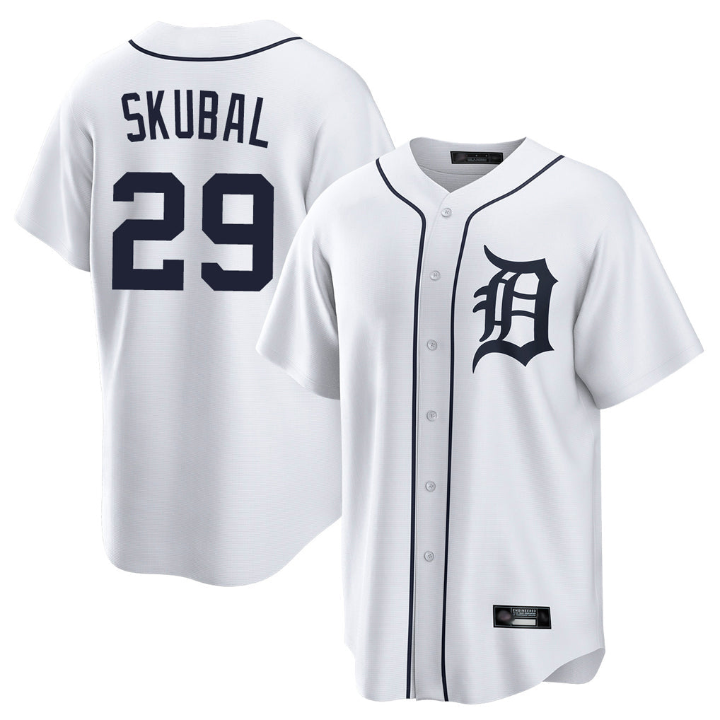 TRASK D.Tigers #29 Tarik Skubal Player White Home Game Stitched Jerseys
