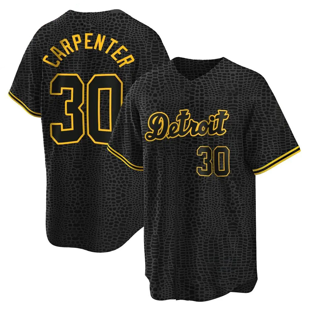 TRASK D.Tigers #30 Kerry Carpenter Player Black Snake Skin City Home Game Stitched Jerseys
