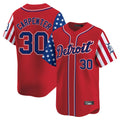 TRASK D.Tigers #30 Kerry Carpenter Player Red Independence Day Vapor Premier Limited Stitched Jerseys