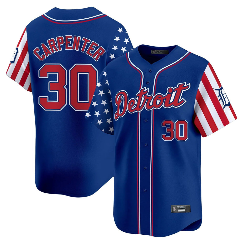 TRASK D.Tigers #30 Kerry Carpenter Player Royal Independence Day Vapor Premier Limited Stitched Jerseys