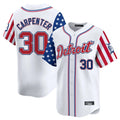 TRASK D.Tigers #30 Kerry Carpenter Player White Independence Day Vapor Premier Limited Stitched Jerseys