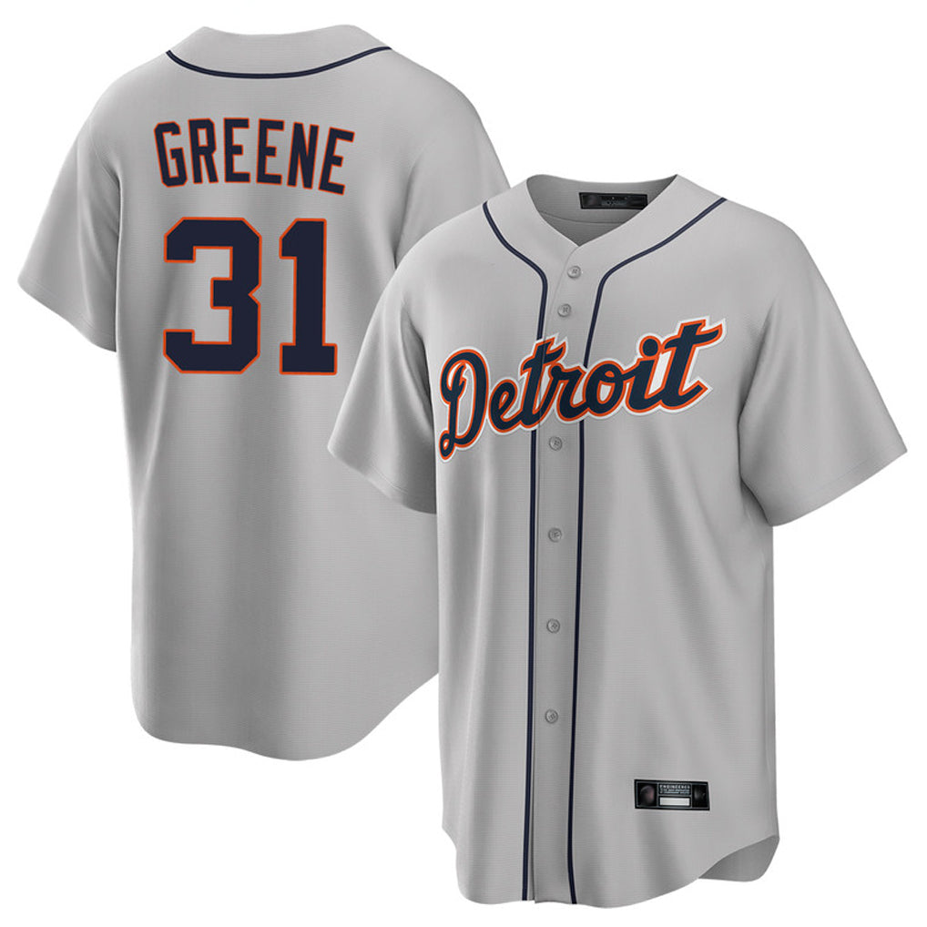 TRASK D.Tigers #31 Riley Greene Player Gray Home Game Stitched Jerseys