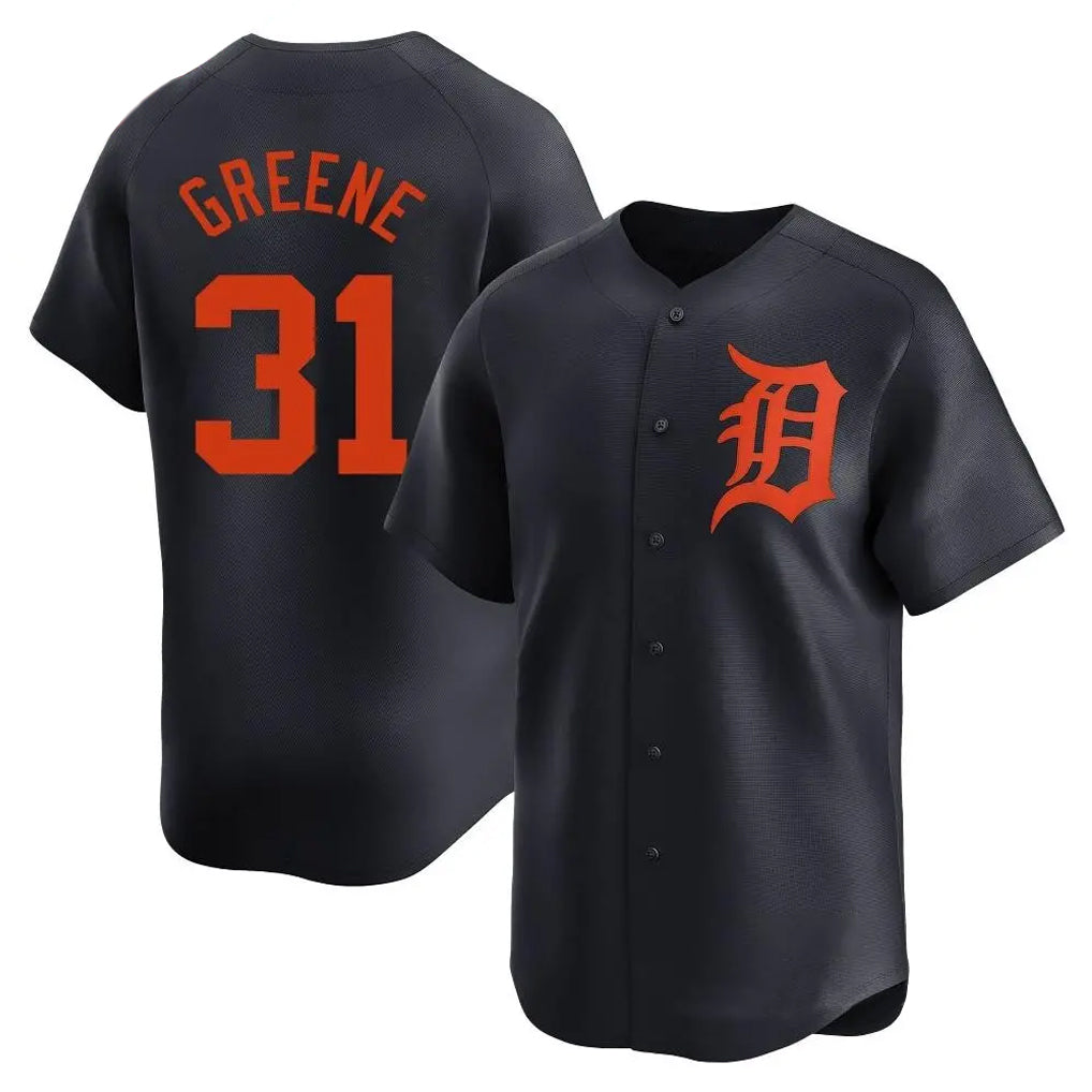 TRASK D.Tigers #31 Riley Greene Player Navy Home Limited Stitched Jerseys