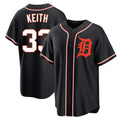 TRASK D.Tigers #33 Colt Keith Player Black Fashion Out Home Game Stitched Jerseys