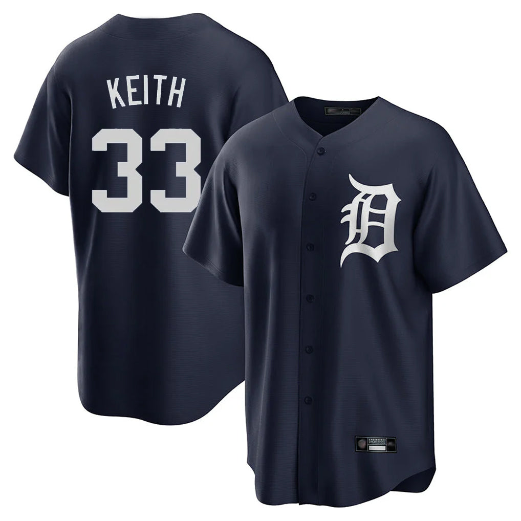TRASK D.Tigers #33 Colt Keith Player Navy Game Home Stitched Jerseys