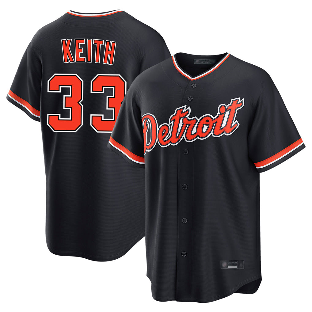 TRASK D.Tigers #33 Colt Keith Player Navy Home Game Stitched Jerseys