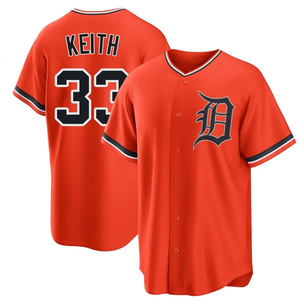 TRASK D.Tigers #33 Colt Keith Player Orange Home Game Stitched Jerseys