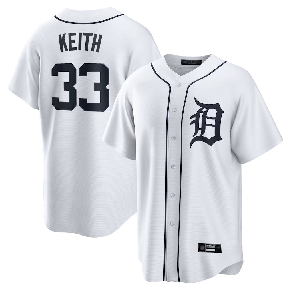 TRASK D.Tigers #33 Colt Keith Player White Home Game Stitched Jerseys