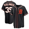 TRASK D.Tigers #35 Justin Verlander Player Black Fashion Out Home Game Stitched Jerseys