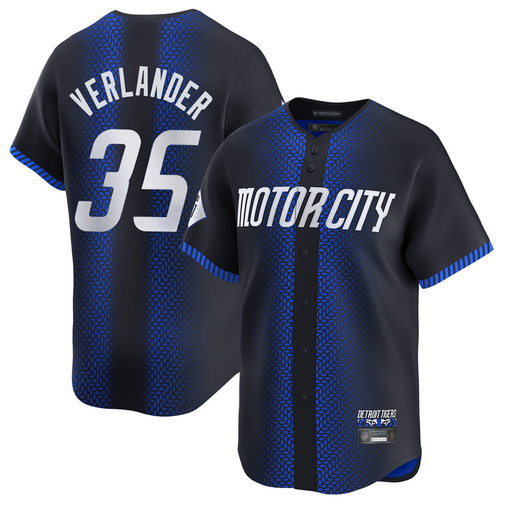TRASK D.Tigers #35 Justin Verlander Player Navy City Connect Home Limited Stitched Jerseys