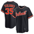 TRASK D.Tigers #35 Justin Verlander Player Navy Home Game Stitched Jerseys