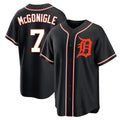 TRASK D.Tigers #7 Kevin McGonigle Player Black Fashion Out Home Game Stitched Jerseys